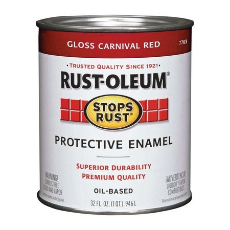 RUST-OLEUM Enamel Gls Carnv Red Qt 7763502